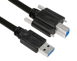USB 3.0 A/M to B/M Type Cable with Jackscrew