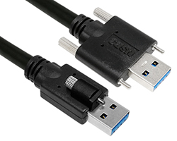 USB 3.0 A/M to A/M Type Cable with Jackscrew