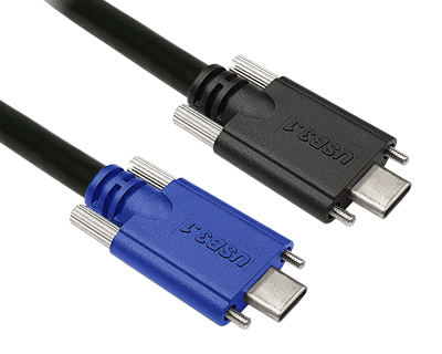USB 3.0 Type-C Plug to Type-C Plug Cable with two Jackscrews (M2) on both ends