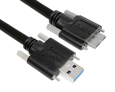USB 3.1 Std-A Plug to Micro-B Plug Cable with two Jackscrews (M2) on both ends