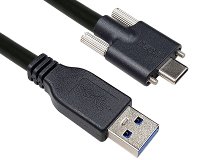 USB 3.1 Std-A Plug to Type-C Plug Cable with two Jackscrews (M2)
