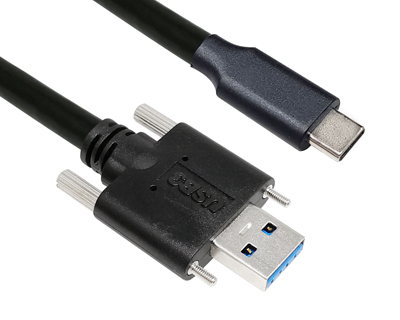 USB 3.1 Std-A Plug  with two Jackscrews (M2) to Type-C Plug Cable