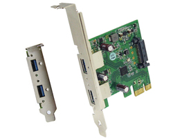 2 port USB 3.0 to PCI Express x1 Gen 2 Card Host Adapter