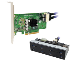 Quad Channel USB 3.1 Gen 2 to PCI Express x8 Gen 3 Card Host Adapter