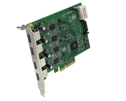 Quad Channel USB 3.0 to PCI Express x4 Gen 2 Card Host Adapter