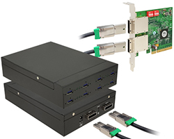  Eight channel 8-port (1-port x 8) USB 3.0 to External PCI Express x8 Gen 2 Host Docking