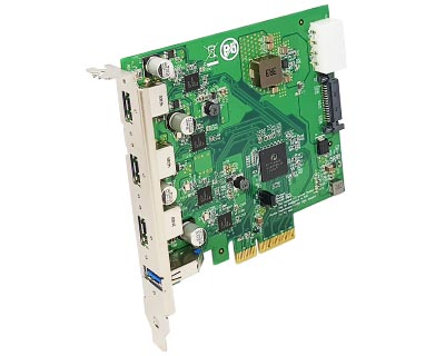 U3X4-PCIE4XE314 Quad Channel 4-port (1-port x 4) USB 3.0 to PCI Express x4 Gen 2 Host Card