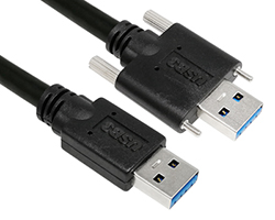 USB 3.0 A/M to A/M Type Cable with Jackscrew