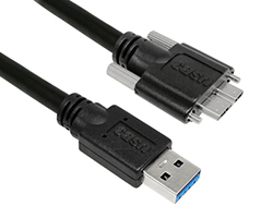 USB 3.0 A/M to Micro-B Type Cable with Jackscrew