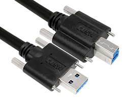 USB 3.0 A/M to B/M Type Cable with Jackscrew