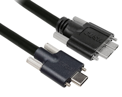 USB 3.0 Type-C Plug to Micro-B Plug Cable with two Jackscrews (M2) on both ends