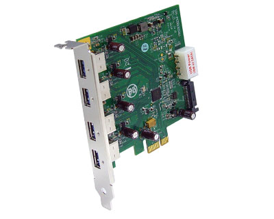 4-port USB 3.0 to PCI Express x1 Gen 2 Host Card