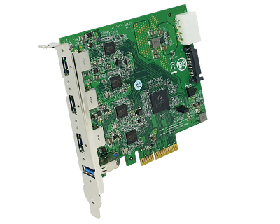 U3X4-PCIE4XE314 Quad Channel 4-port (1-port x 4) USB 3.0 to PCI Express x4 Gen 2 Host Card