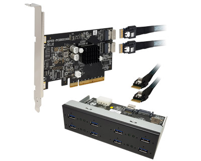 Quad Channel 8-port (2-port x 4) USB 3.1 Gen 2 to PCI Express x8 Gen 3 Host Card