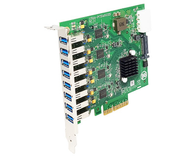 U3X4-PCIE4XE314 Quad Channel 4-port (1-port x 4) USB 3.0 to PCI Express x4 Gen 2 Host Card