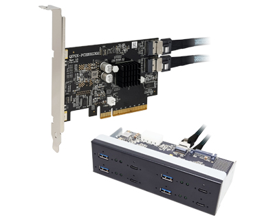 Quad Channel USB 3.1 Gen 2 to PCI Express x8 Gen 3 Card Host Adapter