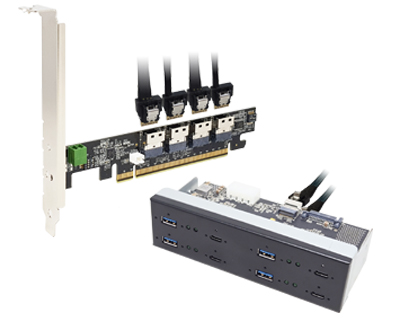 Quad Channel USB 3.1 Gen 2 to PCI Express x8 Gen 3 Card Host Adapter