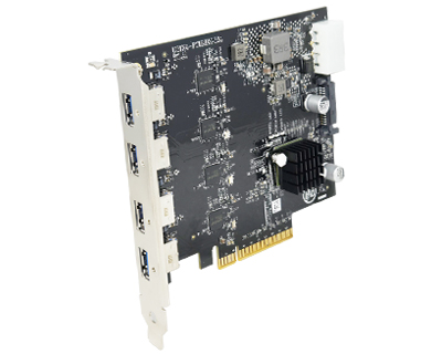 Quad Channel 4 port USB 3.2 Gen 2 (10Gbps) to PCI Express x8 Gen 3 Host Card
